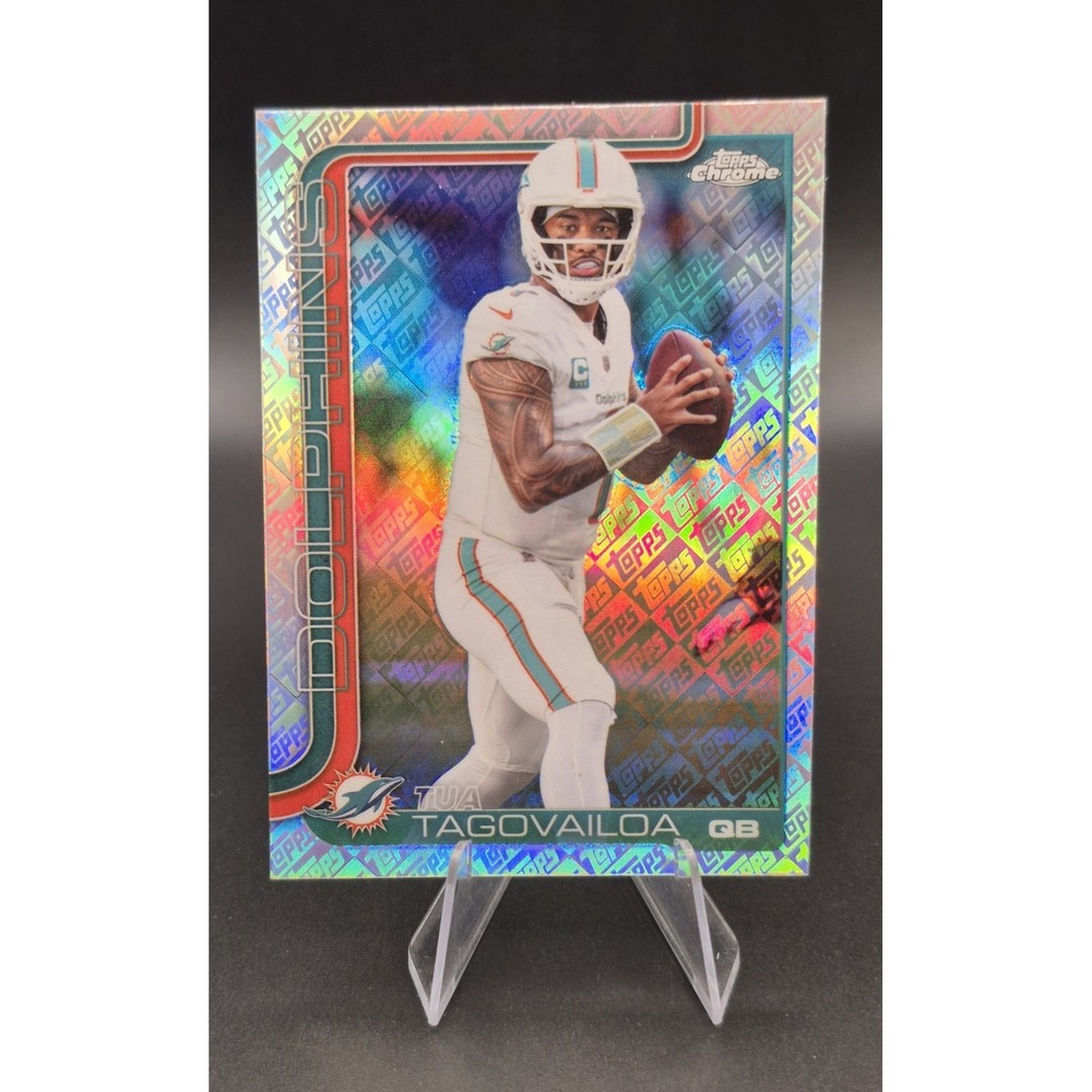 2025 Topps Tua Tagovailoa 187 Topps Chrome Logofractor Fanatics Exclusive SP